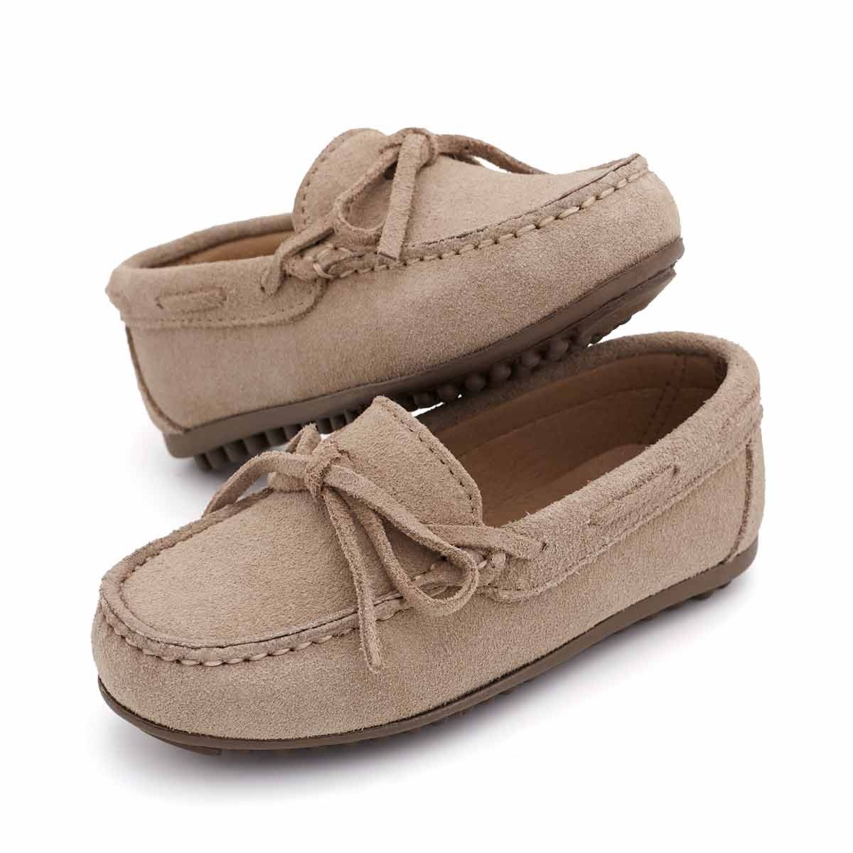 Mocasines Cordón Serraje Piedra