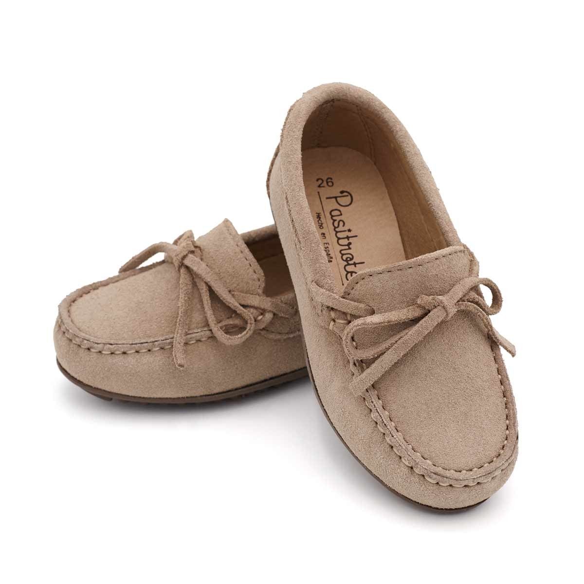 Mocasines Cordón Serraje Piedra