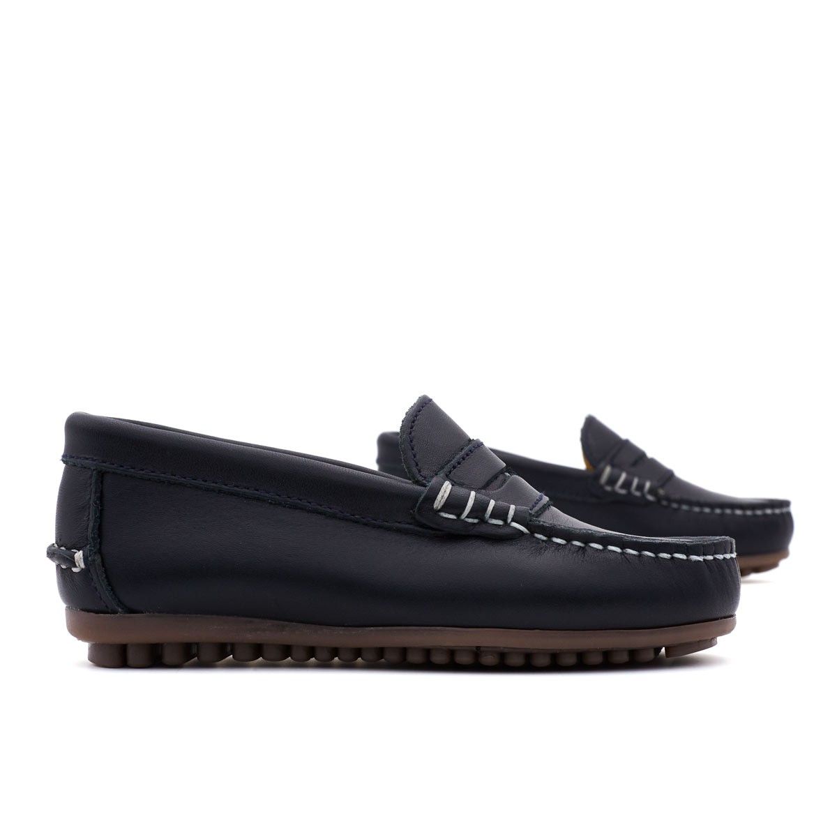 Mocasines Antifaz Piel Marino