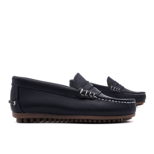 Mocasines Antifaz Piel Marino