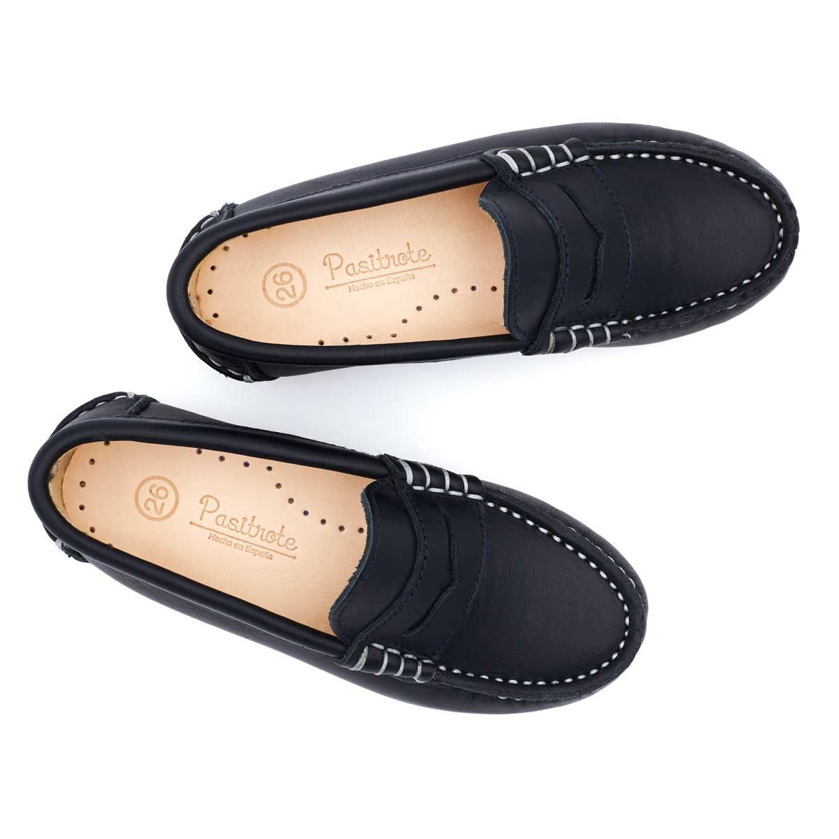 Mocasines Antifaz Piel Marino