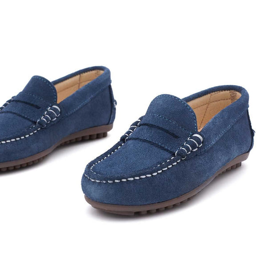 Mocasines Antifaz Serraje Azul Iris
