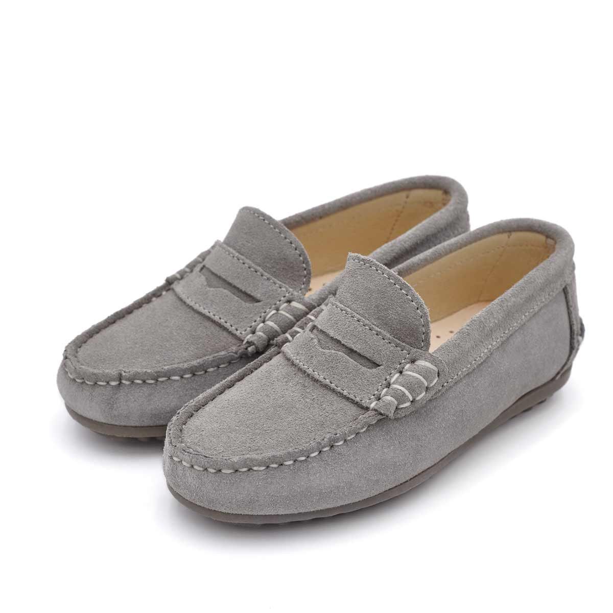 Mocasines Antifaz Serraje Gris Claro