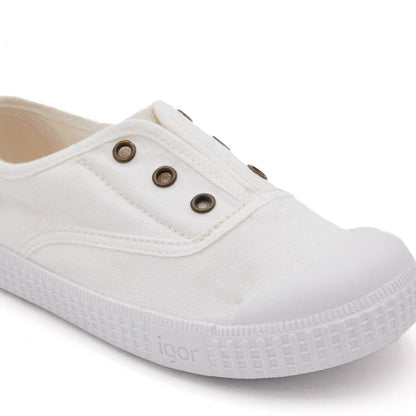 Zapatillas Igor Niños Lona Blanco
