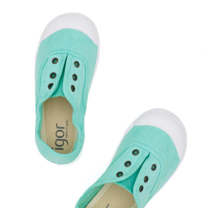 Zapatillas Igor Niños Lona Menta