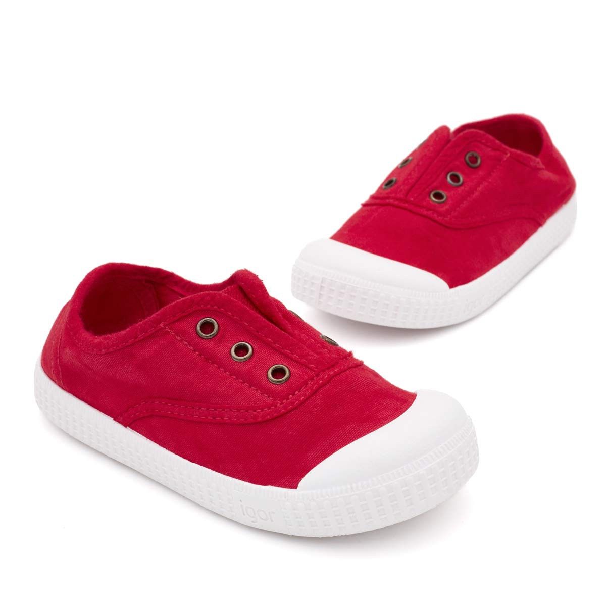 Zapatillas Igor Niños Lona Rojo