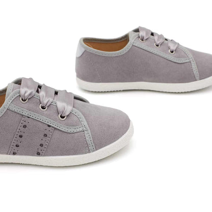 Zapatilla Niña Gris Lazo
