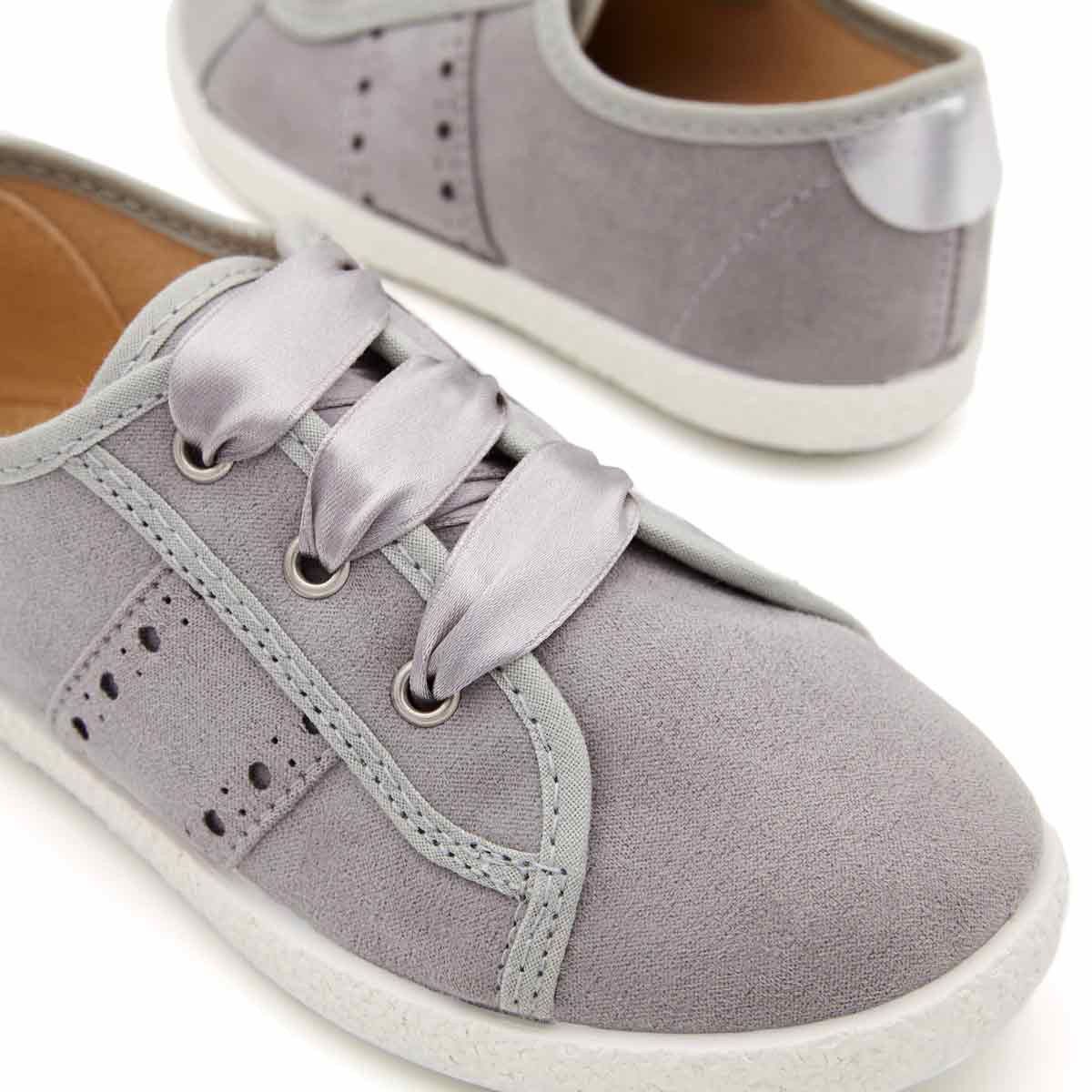 Zapatilla Niña Gris Lazo