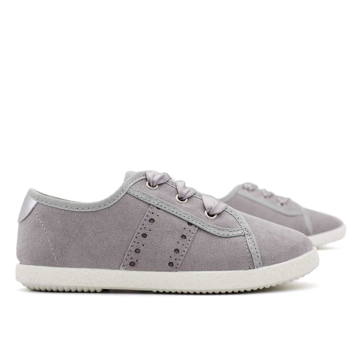 Zapatilla Niña Gris Lazo