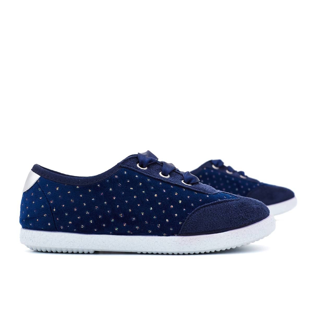 Zapatilla Niña Terciopelo Azul Marino