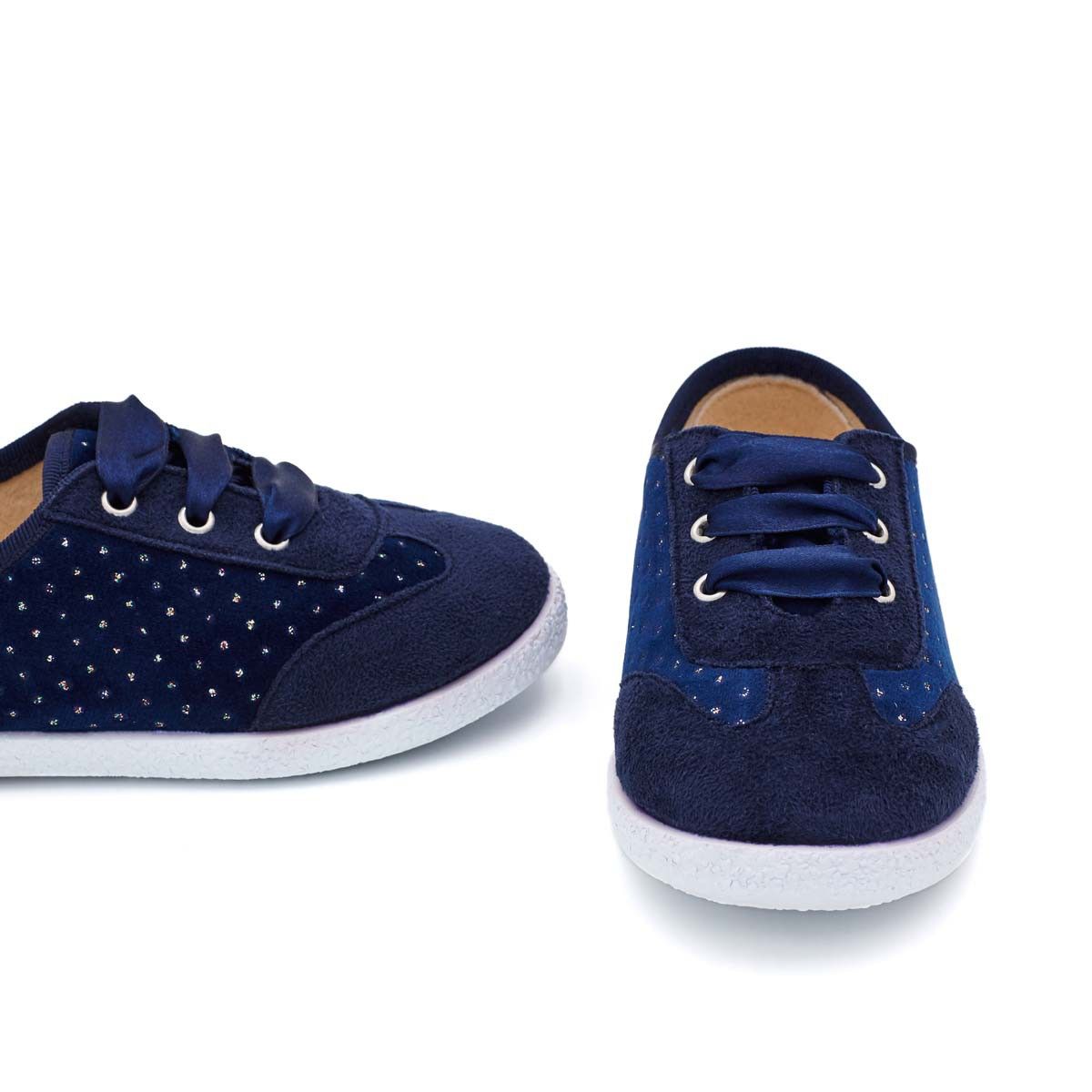 Zapatilla Niña Terciopelo Azul Marino