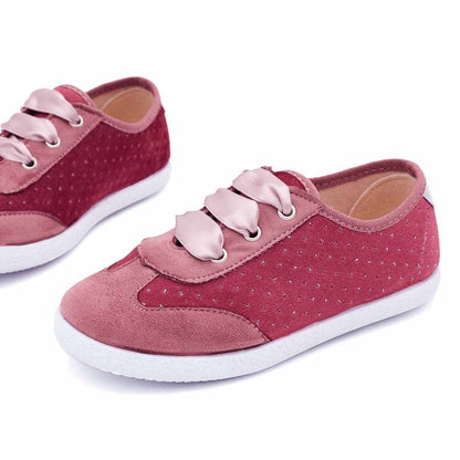 Zapatilla Niña Terciopelo Rosa