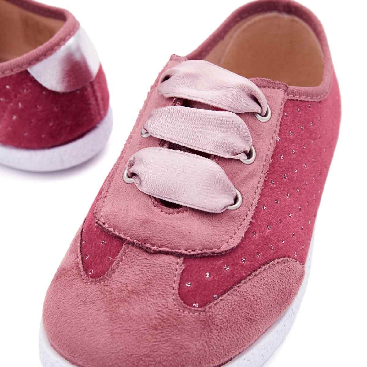 Zapatilla Niña Terciopelo Rosa