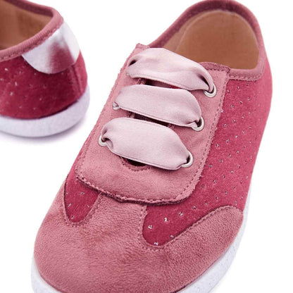 Zapatilla Niña Terciopelo Rosa