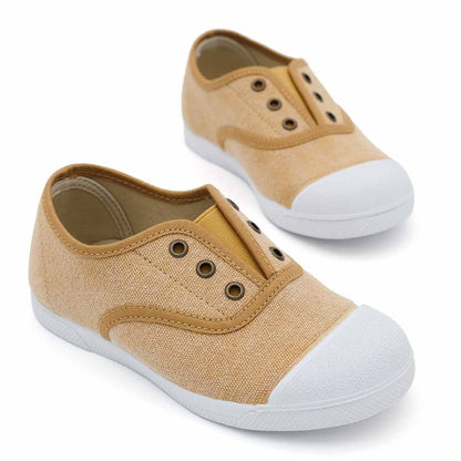 Zapatilla Niño Lona Ocre