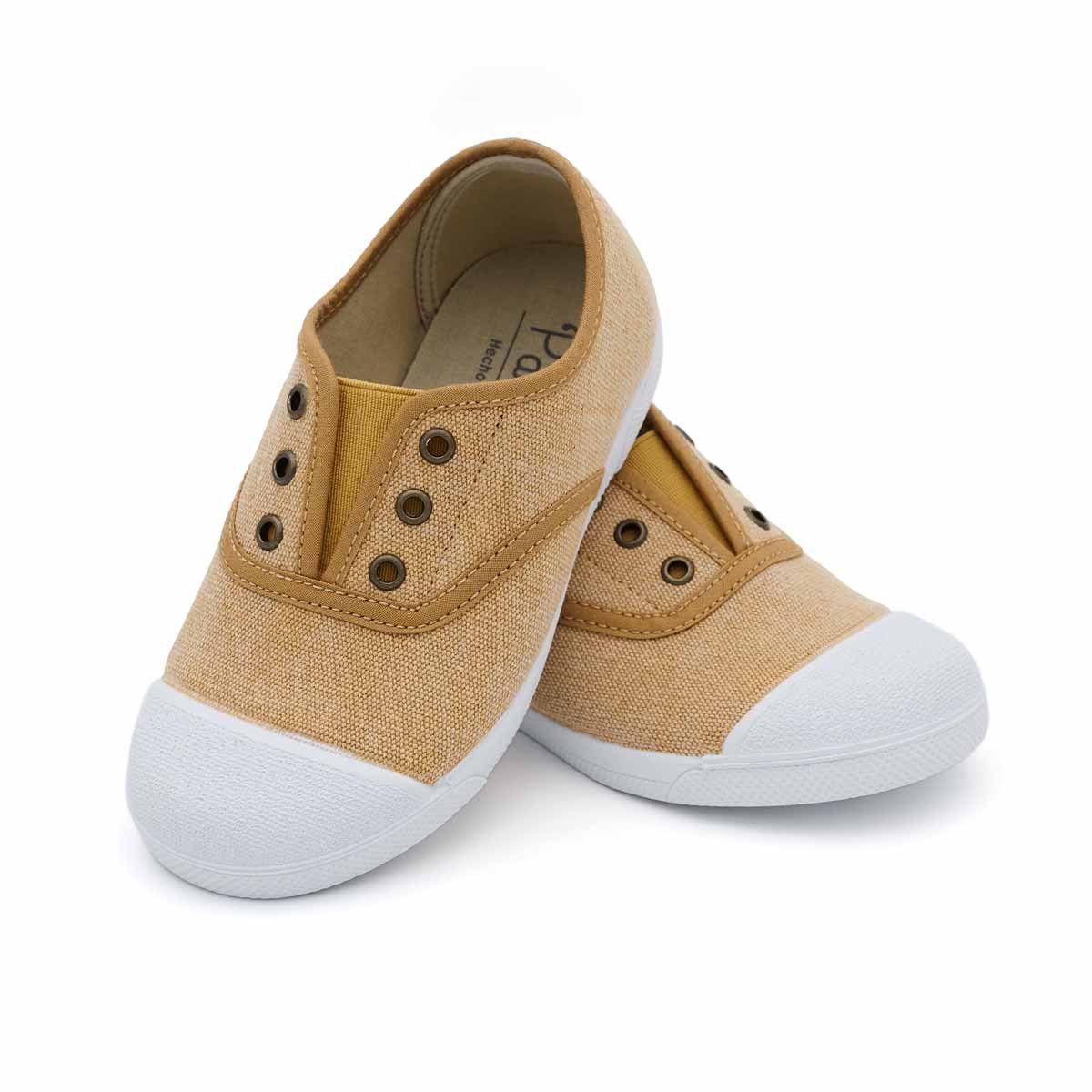 Zapatilla Niño Lona Ocre