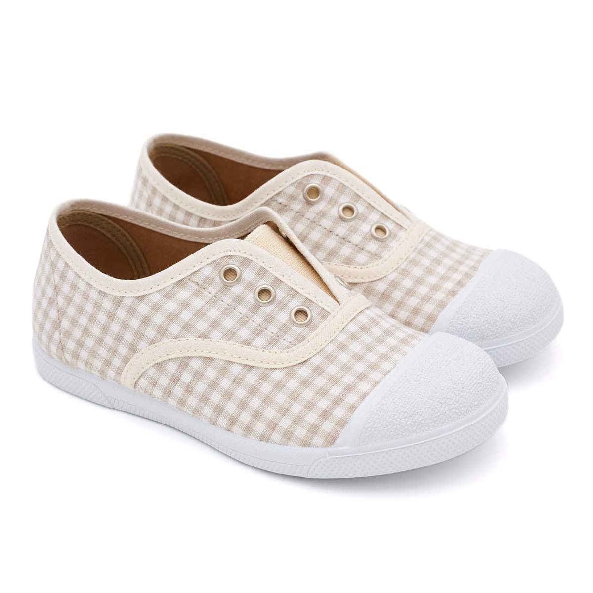 Zapatilla Niño Vichy Beige