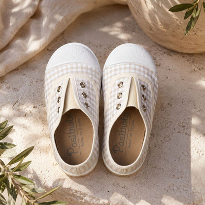 Zapatilla Niño Vichy Beige