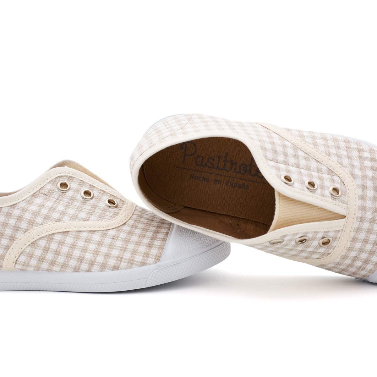 Zapatilla Niño Vichy Beige