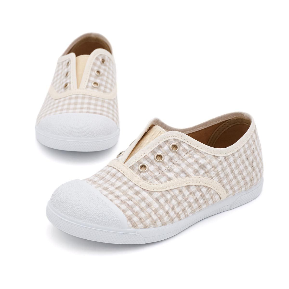 Zapatilla Niño Vichy Beige