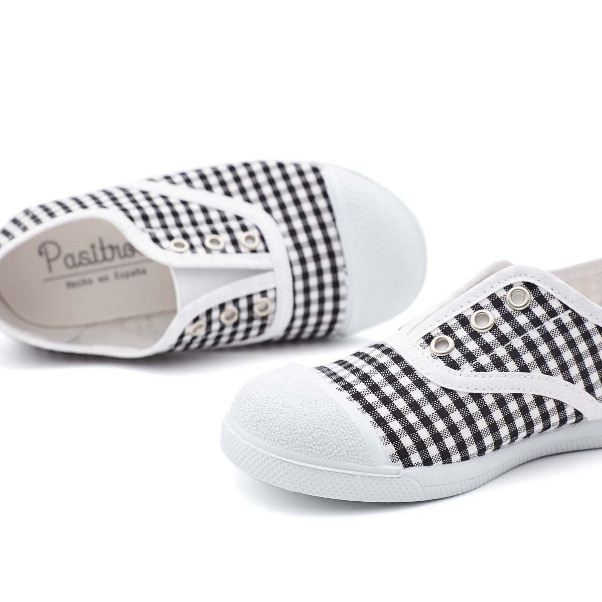 Zapatilla Niño Vichy Negro