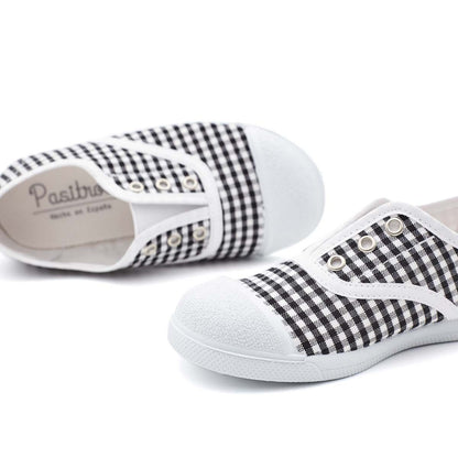 Zapatilla Niño Vichy Negro