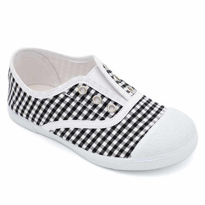 Zapatilla Niño Vichy Negro