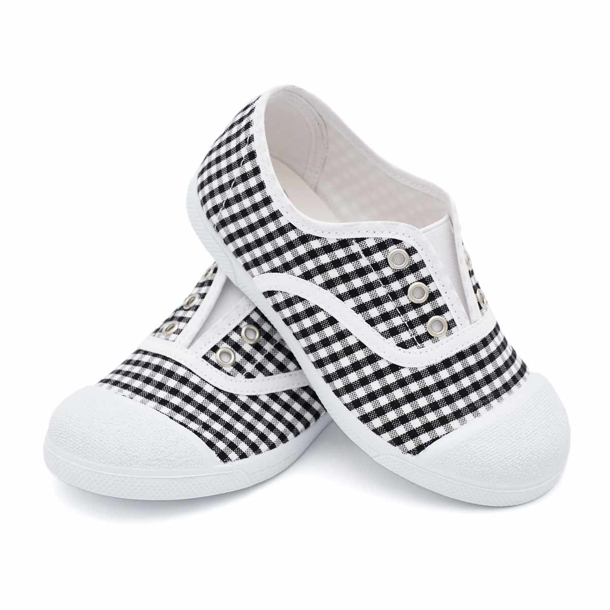 Zapatilla Niño Vichy Negro