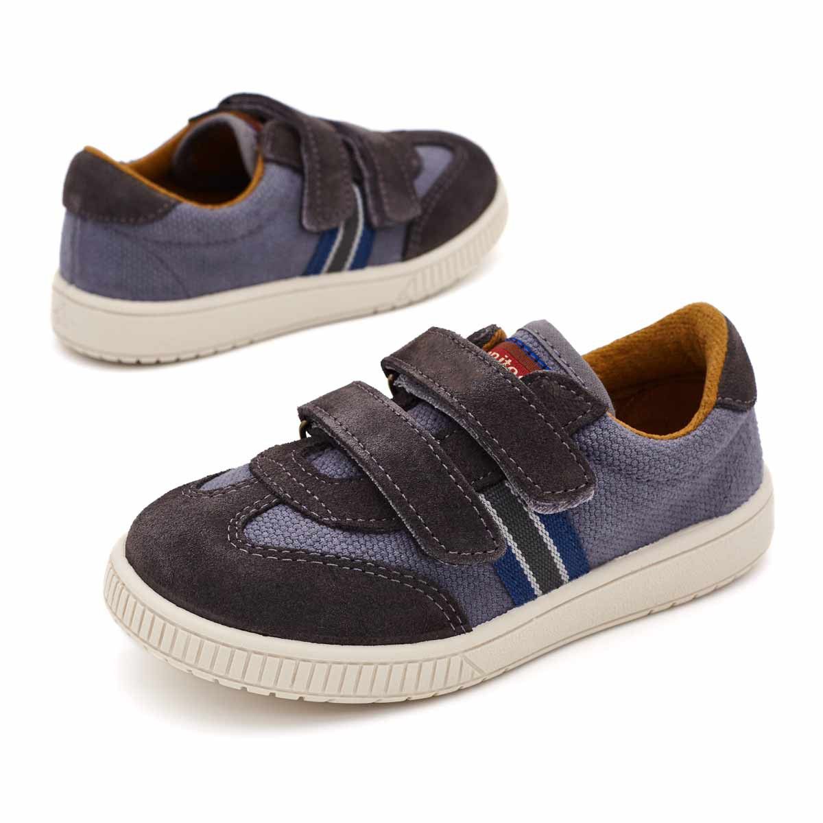Zapatillas Titanitos Urbana Gris Tira Adherente