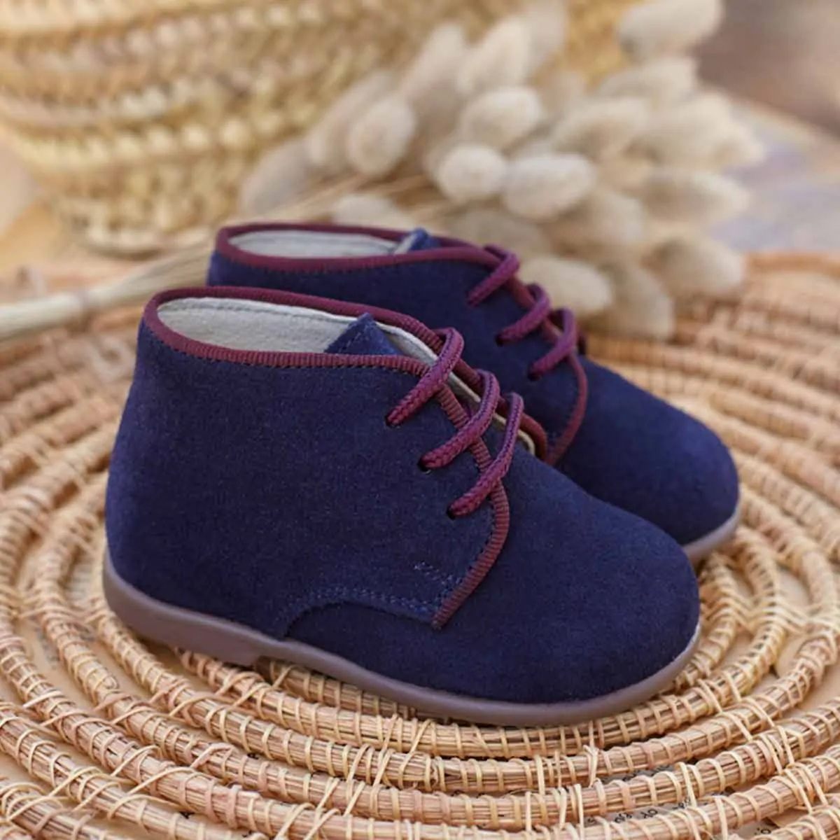 Botas de piel Azul Marino para Bebe Pasitrote